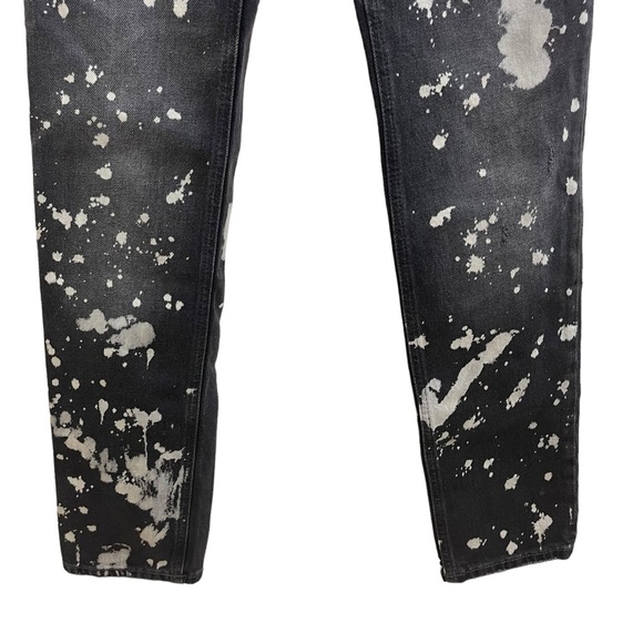 Zara Bleached Jeans Distressed Denim Gray Slim Fit Mid Rise US 2 - Picture 6 of 11